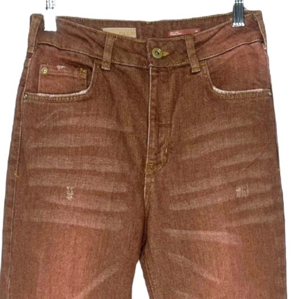 Anthropologie Pilcro  Jeans Womens 4 26" The Vintage Straight Brown Busted Knees - Picture 3 of 10